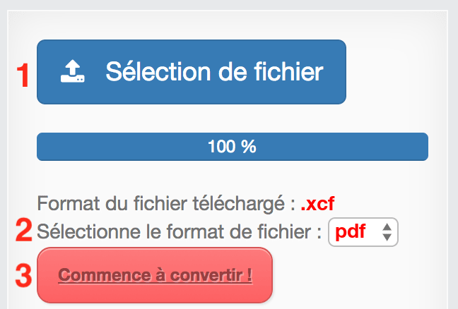 Comment convertir XCF en PDF en ligne